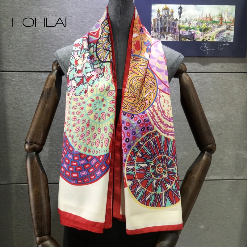 2018 New Fashion Women Geometric Bandana Silk Scarf Luxury Brand Female High Quality Foulard Wraps Shawls Scarves 130*130cm |