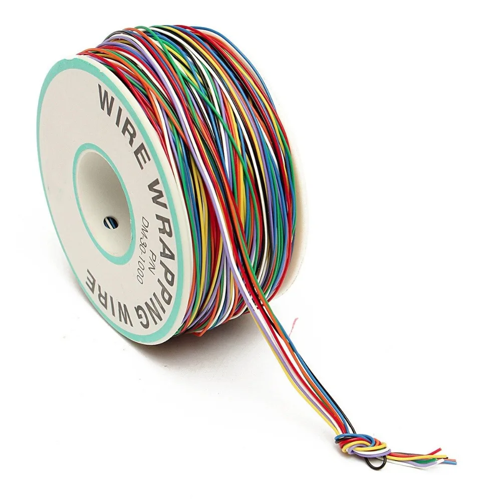 250 м 8 цветов 30AWG проволочная упаковка Луженая Медь прочные из ПВХ изоляция одножильный медный кабель ОК Проводной Электрический провод