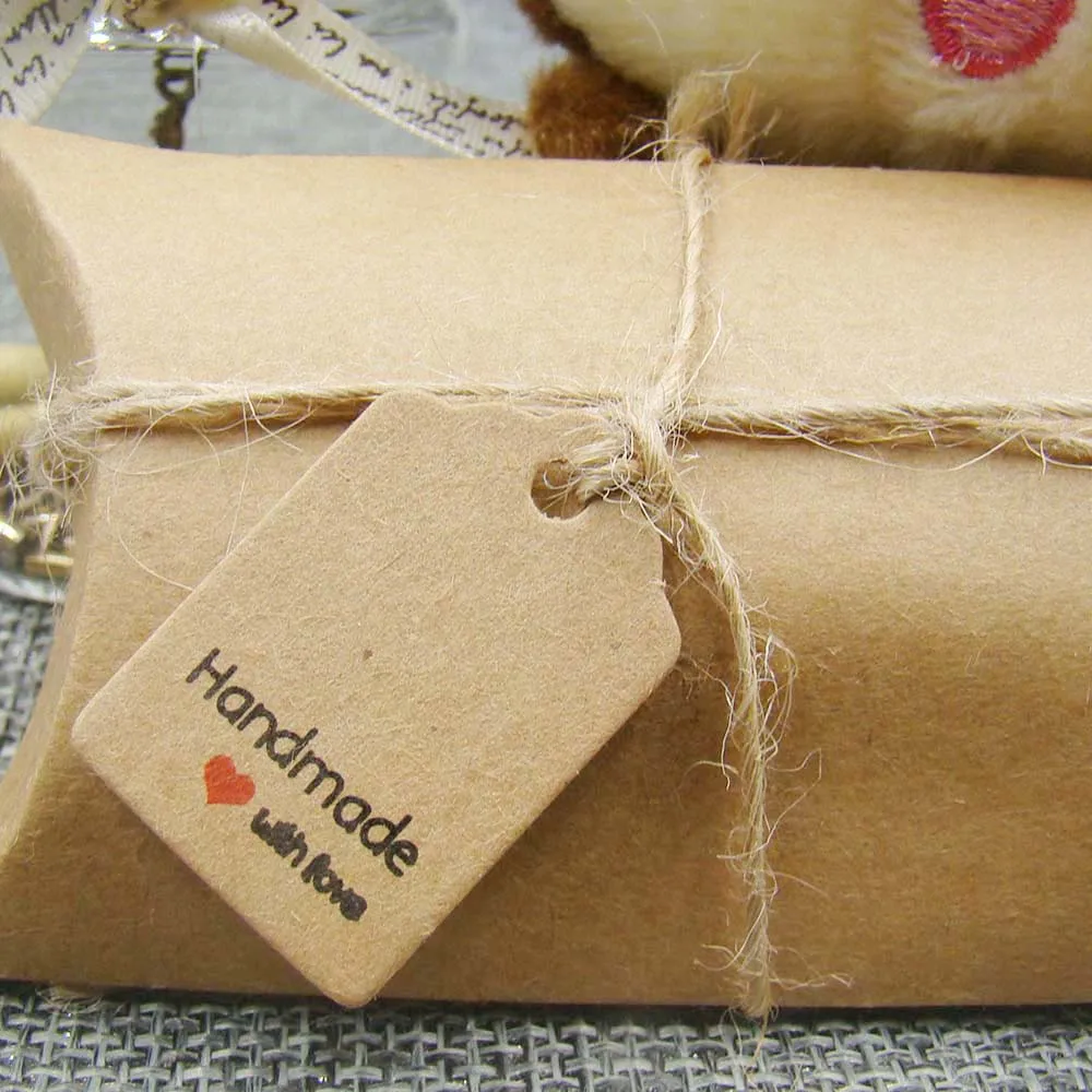 3 см круг крафт ручная работа с любовью подарочные бирки пеньковой веревкой DIY