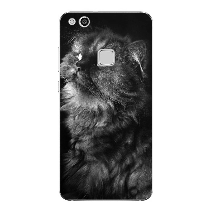 Цветной чехол для телефона из ТПУ с изображением кота Huawei P9 P10 P20 Lite Mate 9 10 Honor V9 Por