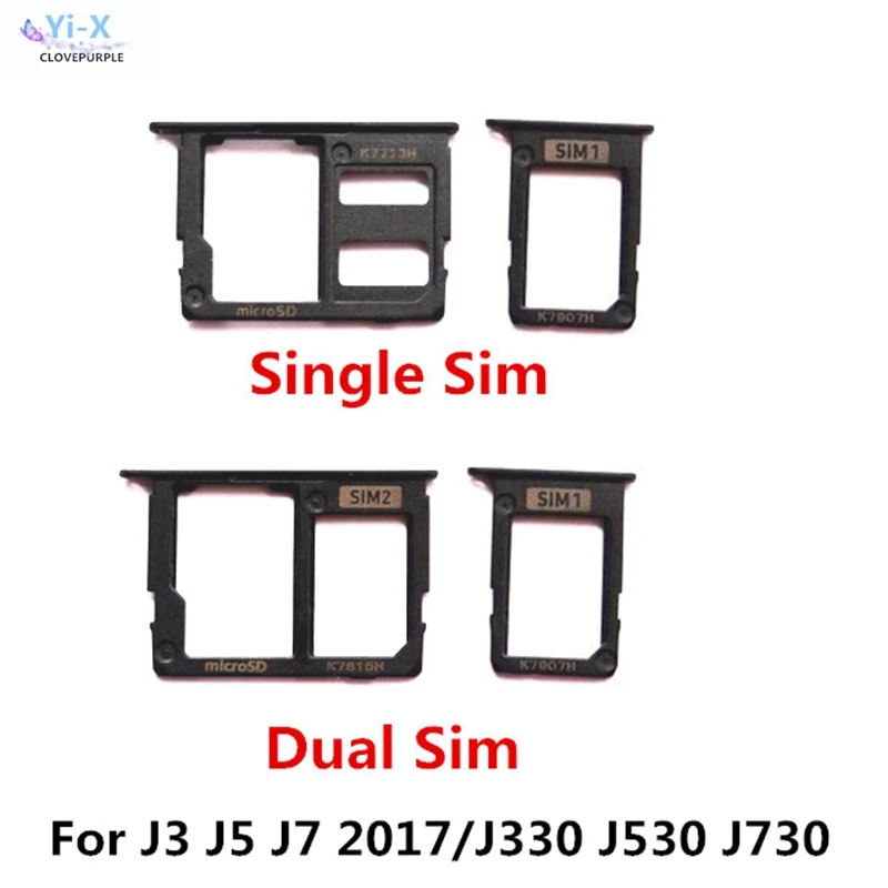 

10Set/lot SIM Card Tray Slot Holder Adapter + Micro SD Card Holder For Samsung Galaxy J3 2017 J5 2017 J7 2017/J330 J530 J730F