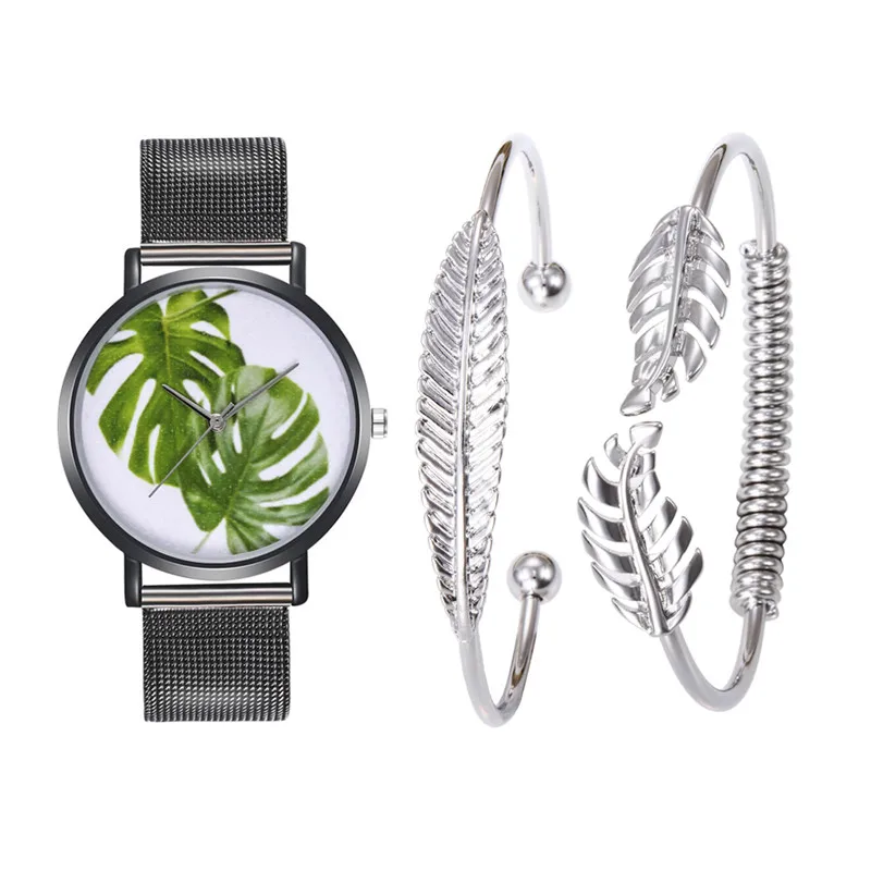 FUNIQUE Tropical Leaves женское платье браслет часы набор 2/3 шт Роскошные 2018 женские