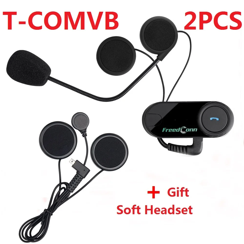 2PCS Freedconn T-COMVB 800M Wireless Bluetooth Interphone Headset Motorcycle Helmet Intercom with Gift Soft | Автомобили и