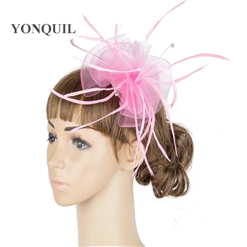 Необычные Цвет кринолин чародей Головные уборы перо Фул сетчатые вечерние Show
