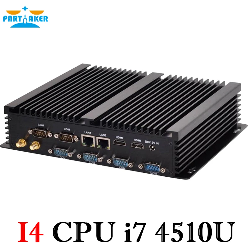 Причастник безвентиляторный промышленный Мини ПК i7 4500U i3 i5 Barebone Windows 10 ITX