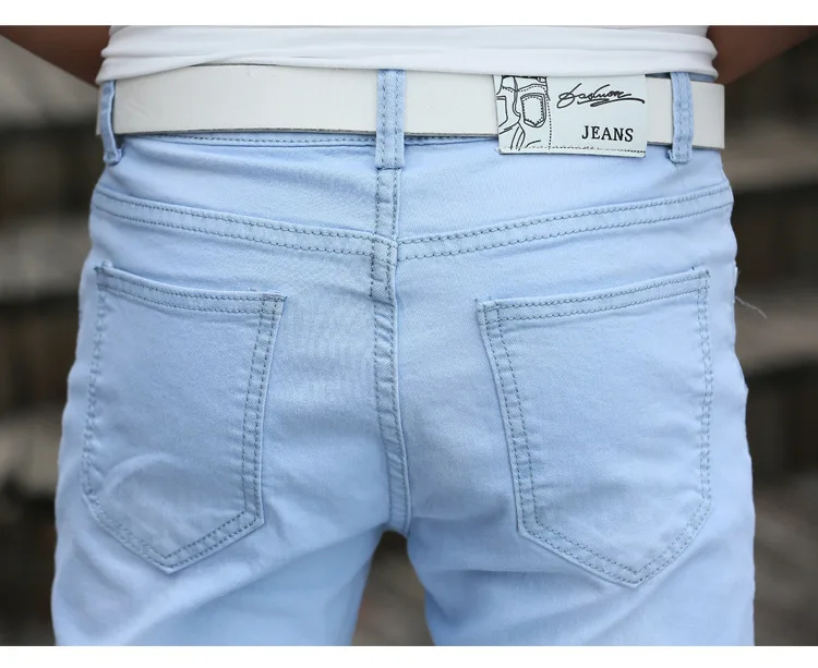 Новинка 2018 модные мужские повседневные эластичные узкие джинсы облегающие брюки