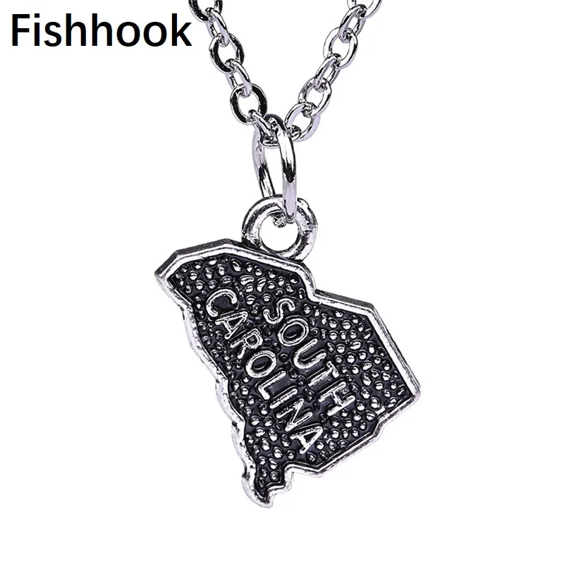 Ожерелье Fishhook USA State ожерелье и подвески для мужчин женщин из цинкового сплава|state