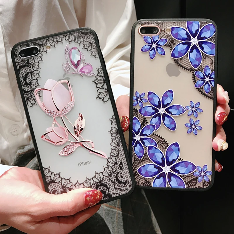 3D кружевное платье с цветочным рисунком Чехол Для Сяо mi PocoPhone 8 6X A1 A2 lite 5X красный