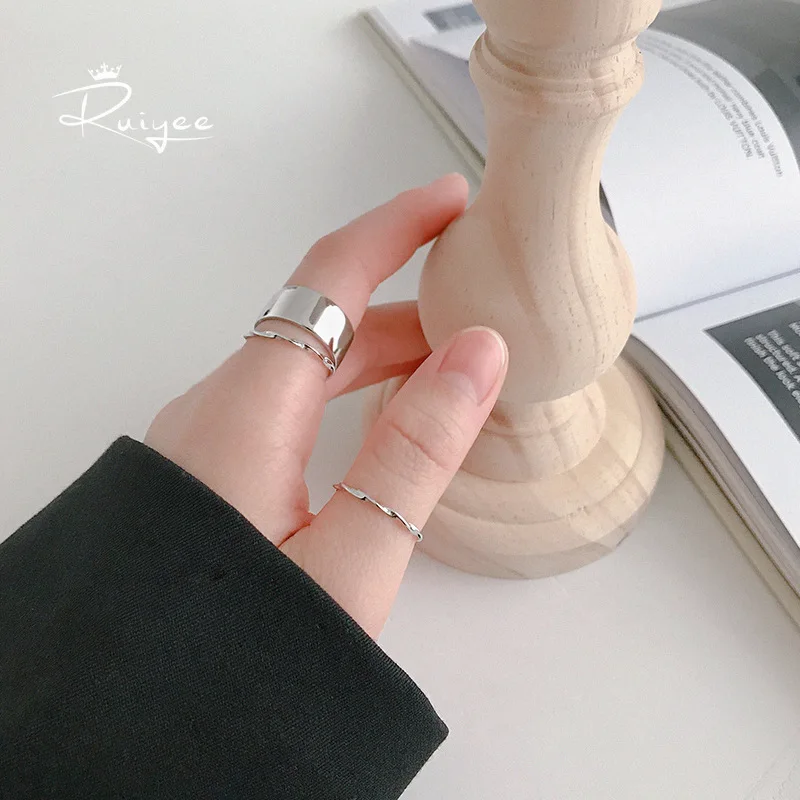 RUIYEE кольцо простой из стерлингового серебра 925 ювелирные изделия с кольцами