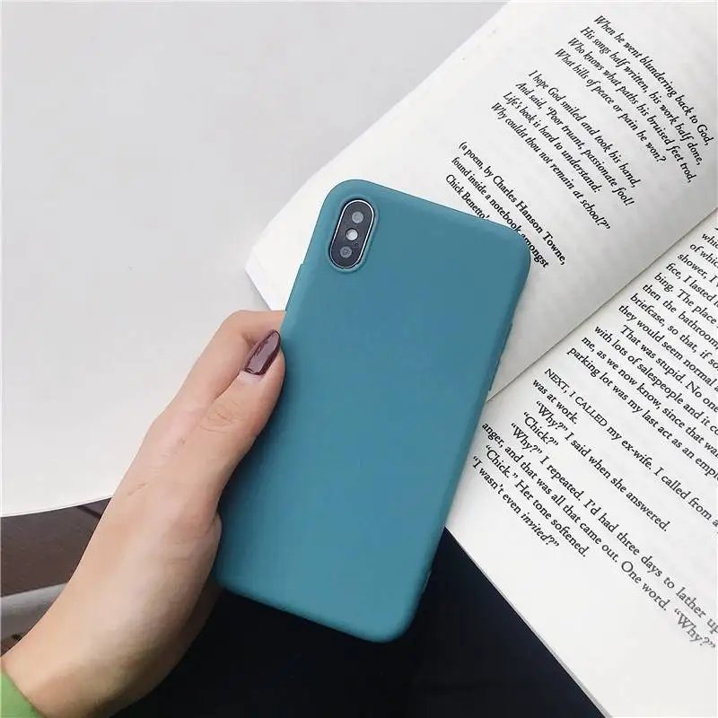 Роскошный чехол Esamday для телефона iPhone 7 6 6s 8 X Plus XR XS Max простой однотонный мягкий из