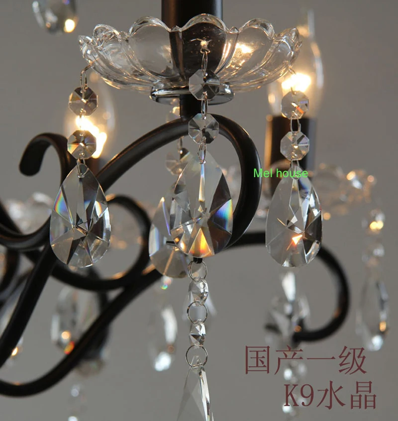 Черная Железная ретро Люстра для бара и кафе светодиодная люстра 6 E14/E12