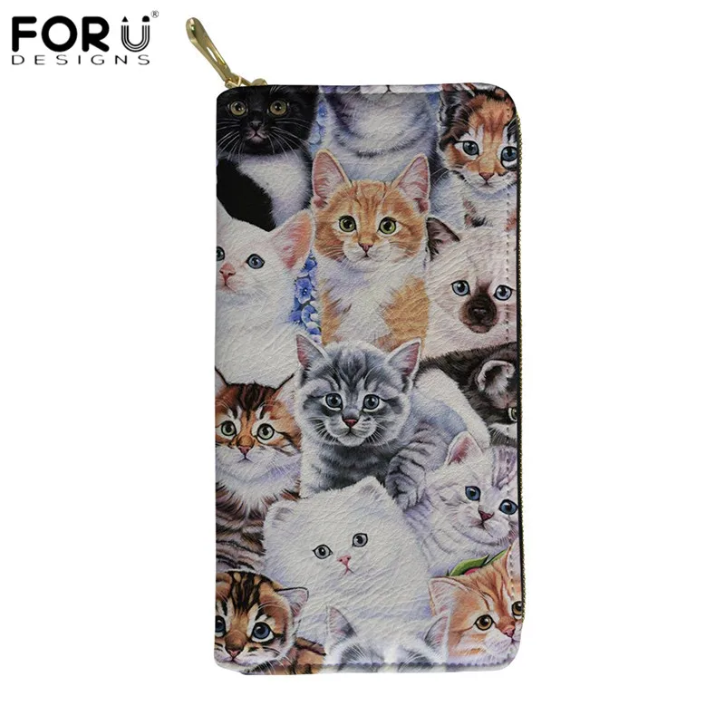 FORUDESIGNS/дизайнерские кошельки для собак/лошадей/кошек, Брендовые женские длинные кожаные кошельки, Модный женский водонепроницаемый держатель для карт, клатч - Цвет: HM1055Z21