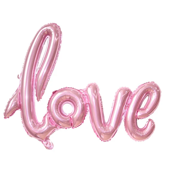 Pink LOVE Большие размеры 108x64 см гигантские связывающие цвета шампанского, красные воздушные шары с фольгой любви Романтическая свадьба день Святого Валентина вечерние поставки гелиевые шары - Цвет: Pink LOVE