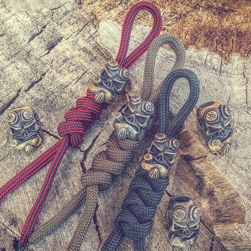 1 шт. Ретро латунные Оксидные бусины Hellboy EDC Paracord зонтик веревка шнур подвески ножи