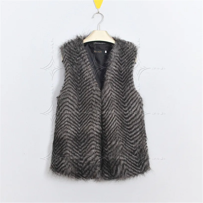 Женское пальто с искусственным мехом зимний жилет из искусственного меха