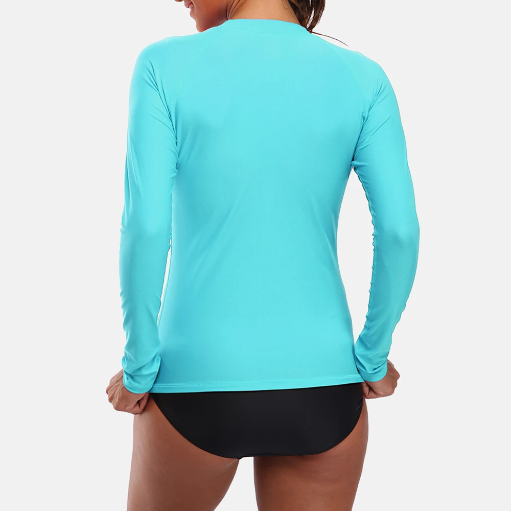 Charmleaks Women Long Sleeve Rashguard Swimsuit Shirts UPF50+ Womens Retro Print Swimwear UV-Protection Rash Guard Beach Wear