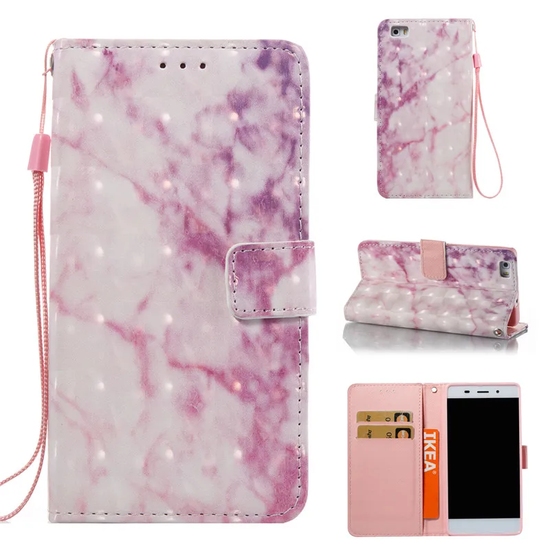 2017 мраморный камень изображение краска Флип Магнитный кожаный бумажник чехол