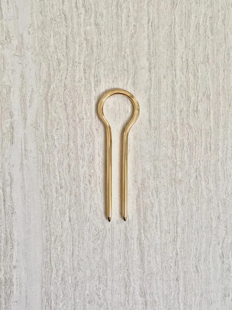 Маленькая Шпилька из латуни уникальные золотые геометрические булочки