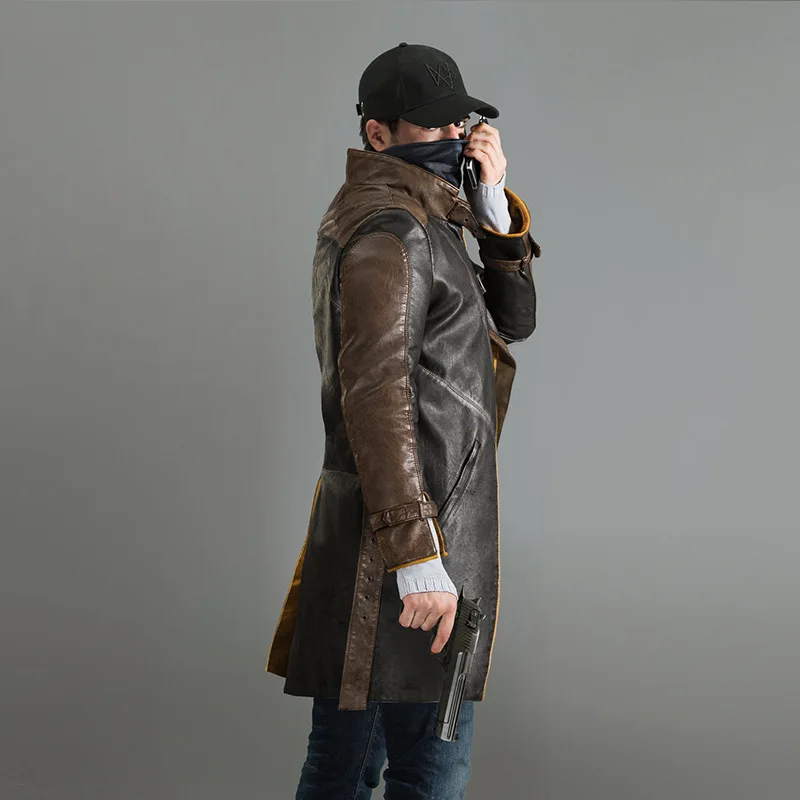 Watch Dogs 2 Costume Watchdog Aiden AidenPearce пальто для собак с Cos ультра вытяжное кожаное Хэллоуина
