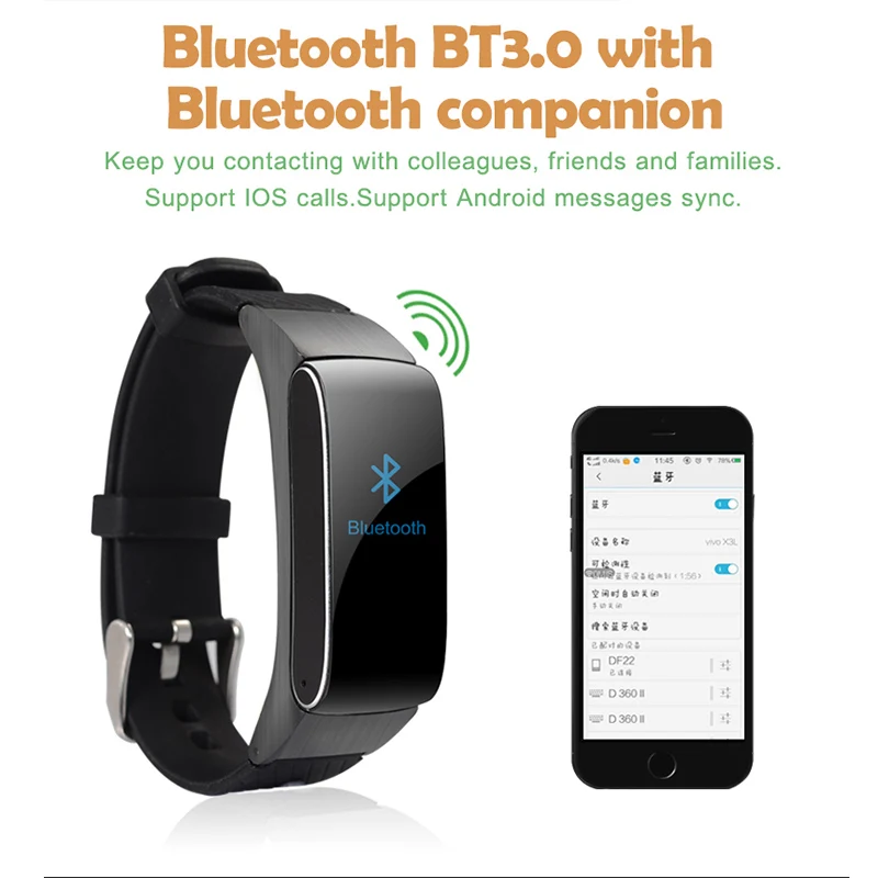 Новейший смарт-браслет фитнес-трекер Bluetooth мониторинг сна pk xiami mi band 2 |