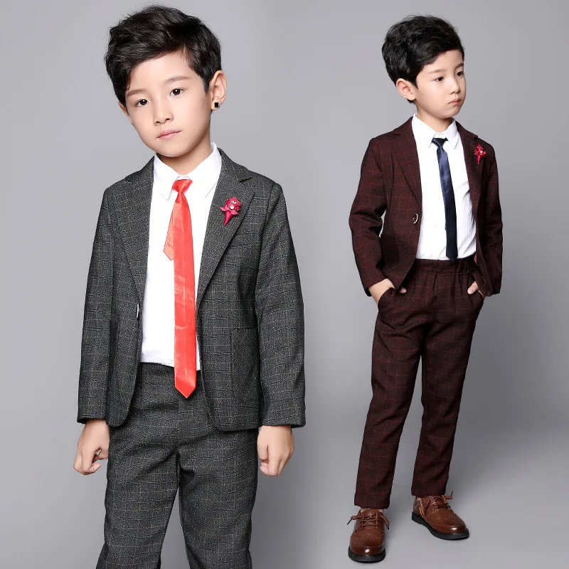 Свадебный костюм для детей официальный Блейзер + брюки 2 шт. цветочный мальчиков