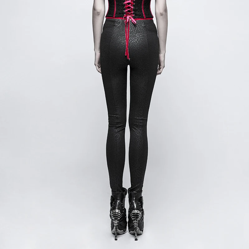Женские облегающие леггинсы в стиле Ретро с резным узором лентами и завязками на