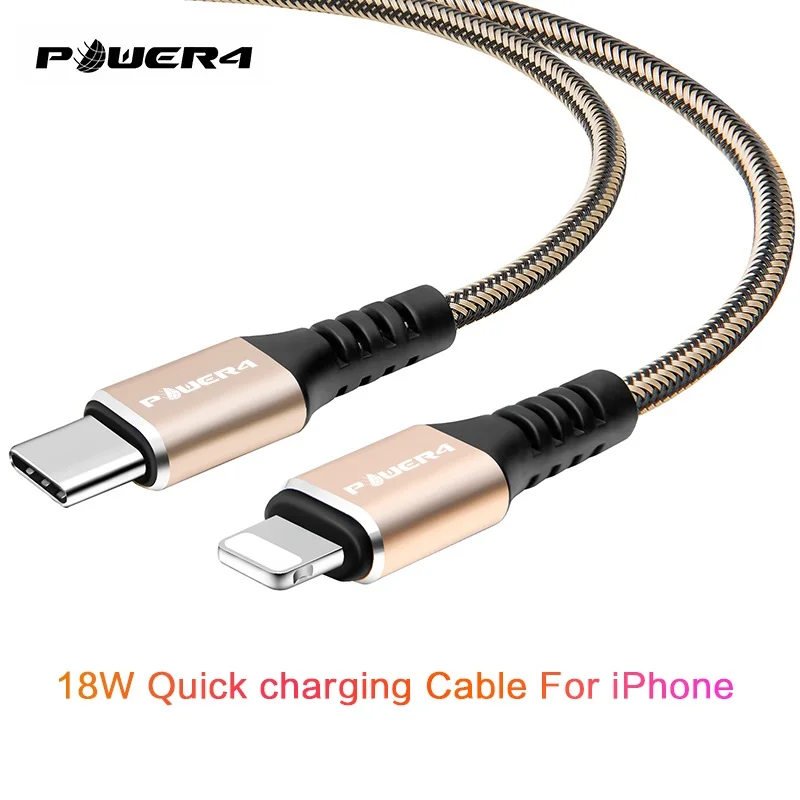 Power4 USB Type C кабель для iPhone/Lightning кабели 2 м 18 Вт шнур зарядки телефона iPhone 11 Pro Max xs xr 8 7