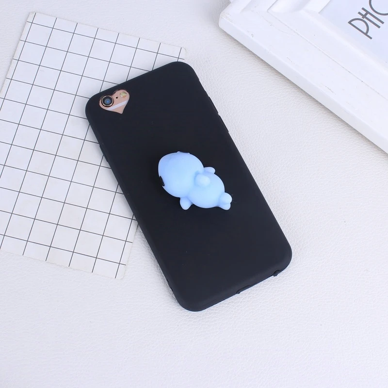 Cute 3D Cartoon Animal Squishy Case Cover For iphone 6 6s 4.7'' 5 5s 5se 7 plus Capa Silicone Squeeze anti Stress Toys |