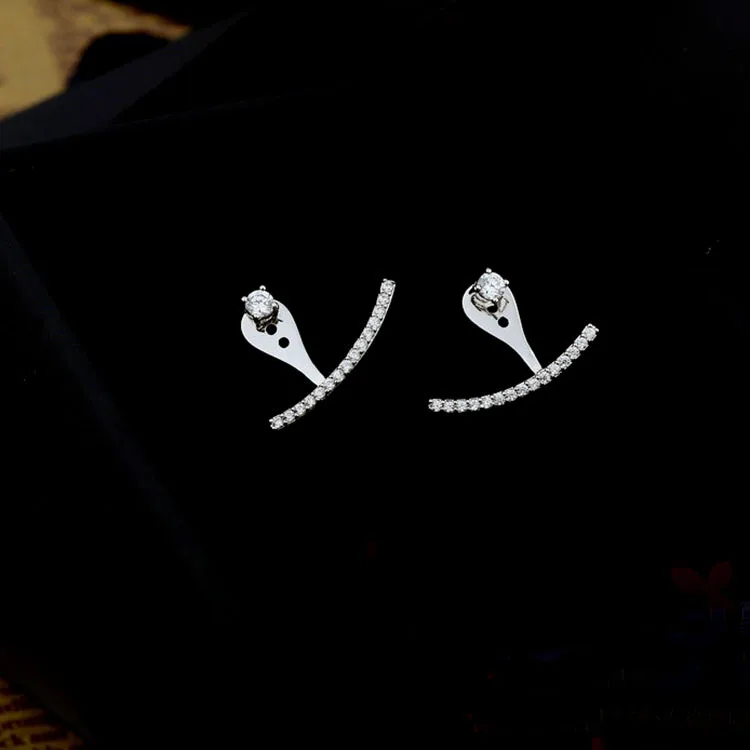 Женские серьги гвоздики из серебра 925 пробы с фианитом|stud earrings|designer earringsearrings designer