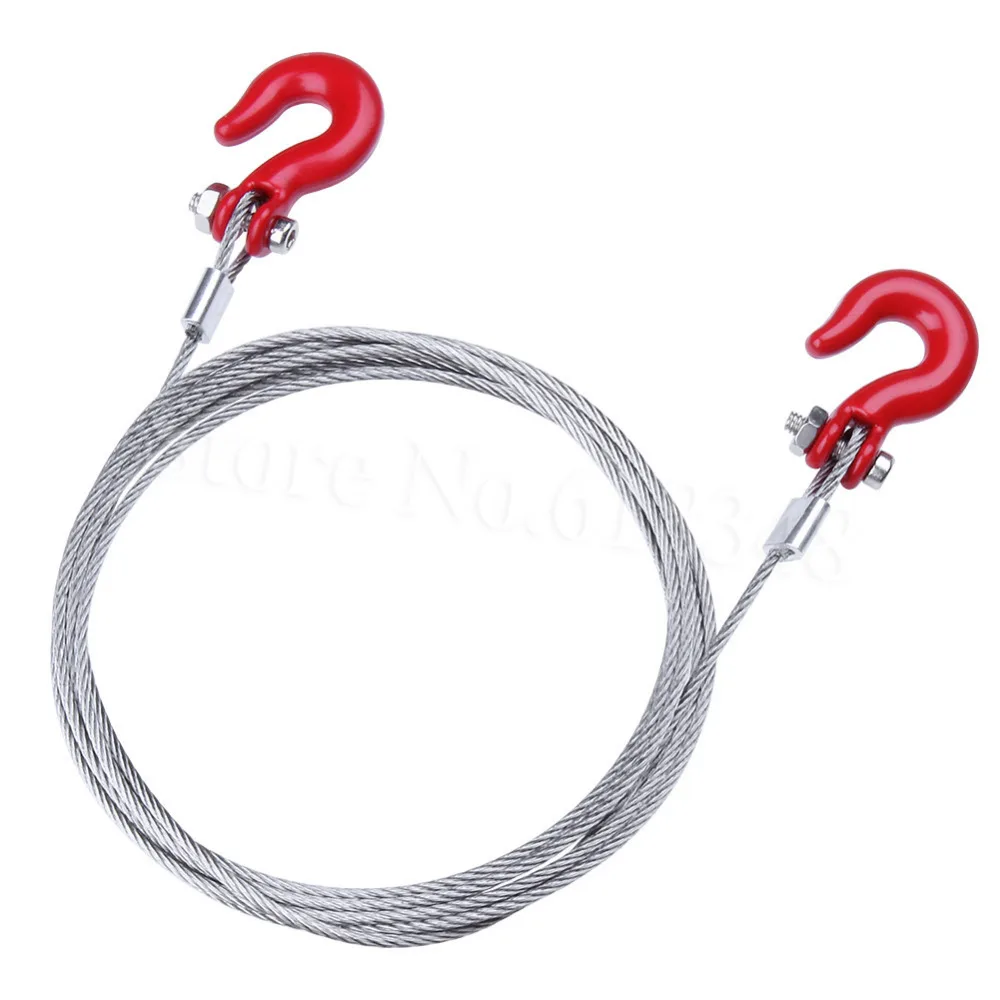 

RC Crawler Steel Rope with Tow Hook for 1/10 Axial SCX10 90026 TAMIYA CC01 RC4WD D90 D110 TF2 Climbing Car Trailer Accessories