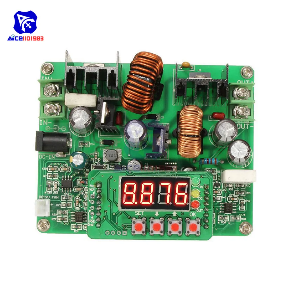 Diymore CC/CV DC 10 40V to 0 38V Step Up/Down Boost Buck Converter Module Солнечная зарядная плата светодиодный