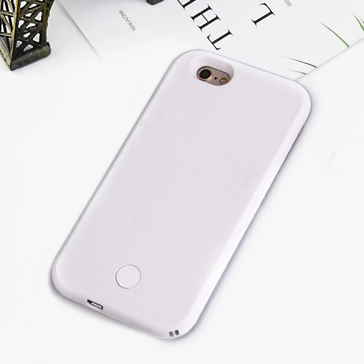 White Светящийся светильник для селфи, чехол для телефона s для apple Iphone 7, 8, 6, 6s Plus, X, роскошный светящийся чехол для Iphone 5, 5S, 5c, se, coque capa - Цвет: White