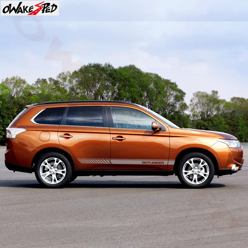 Автомобильная наклейка s для Mitsubishi Outlander стильная Автомобильная боковая юбка декоративная наклейка виниловая наклейка в полоску аксессуары для укладки наклейки
