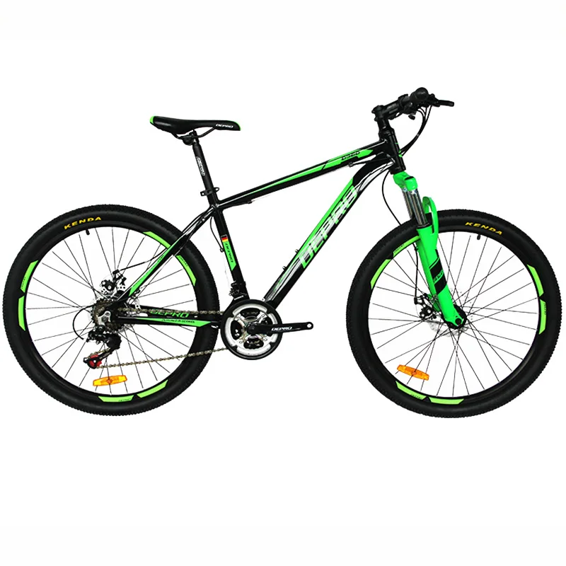 black Green DEPRO 26 дюймов Auminum с переключением 21 скорости горный велосипед ультра-светильник 17 дюймовая рамка Передняя вилка с амортизацией для Shimano тормоза Шестерни переключения наборы для ухода за кожей - Цвет: black Green