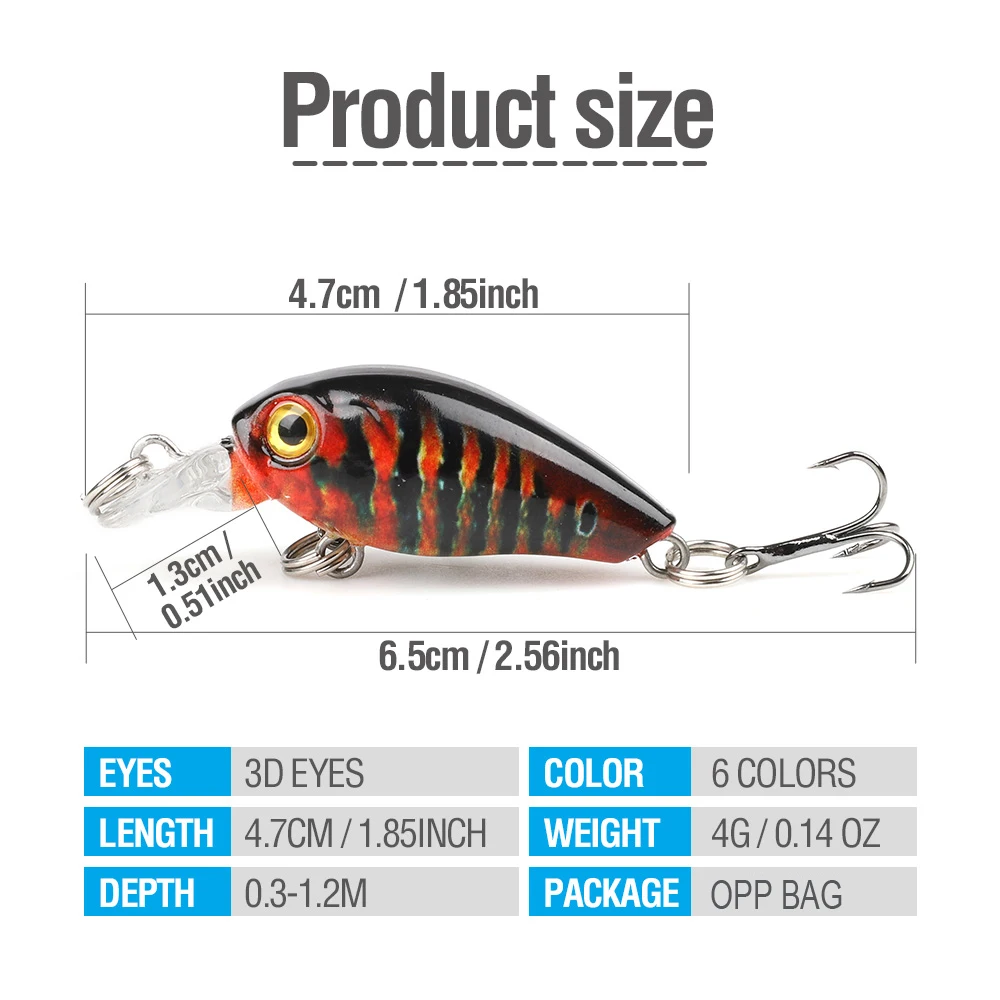 DONQL 2pcs/lot Painted Crankbaits Minnow Fishing Lures 4.7cm 4g Wobblers For Trolling Artificial Hard Swim Bait Fishing Tackle