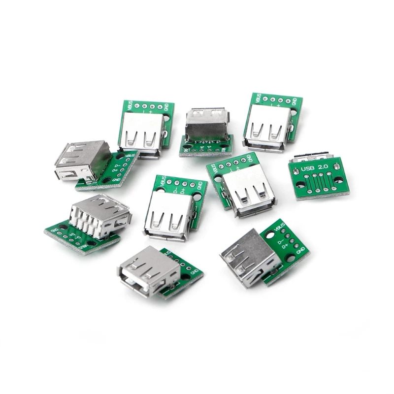 10 шт./компл. USB 2 0 гнездо для DIP 4P разъем адаптера 54 мм сварная плата