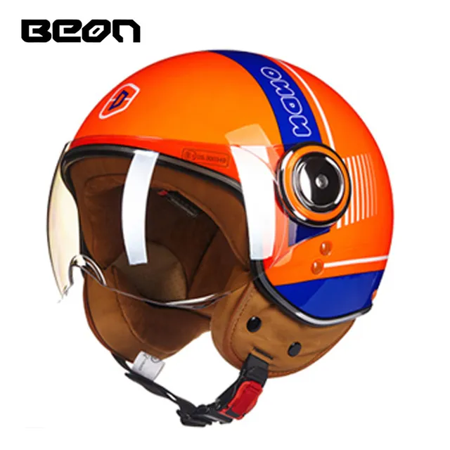Capacete BEON 110B Motorcycle Scooter Helmet beon open face 3/4 motorbike jet vintage retro helmets Casco ECE Certification 6