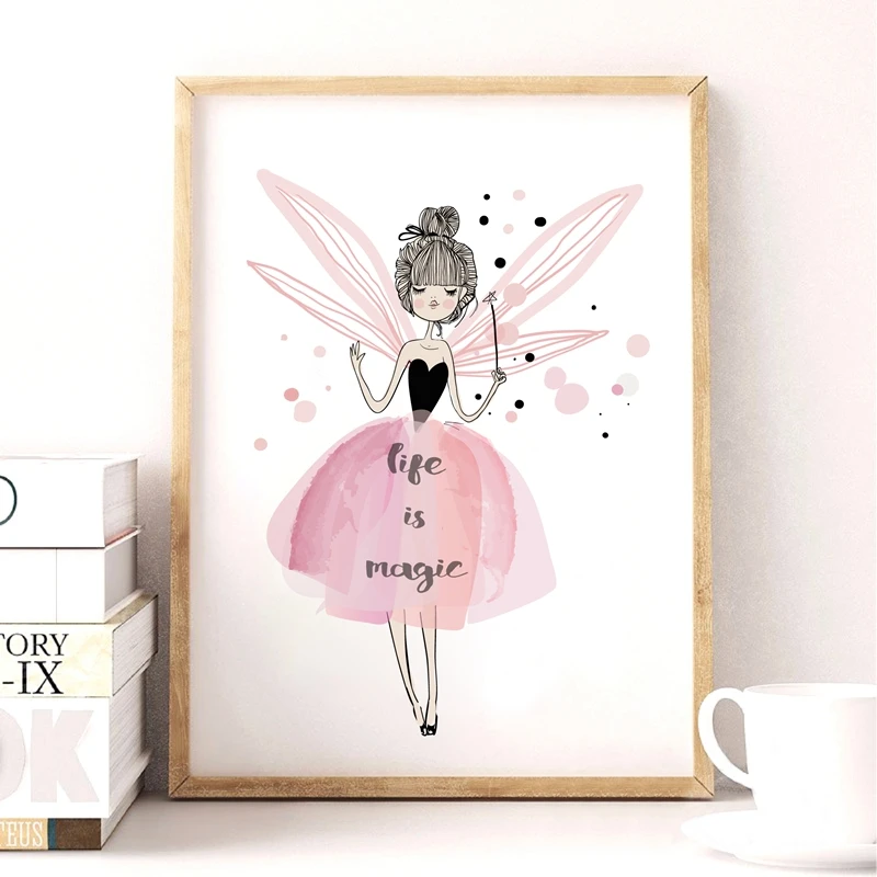 Холст для девочек с акварелью плакат художественным принтом настенные картины