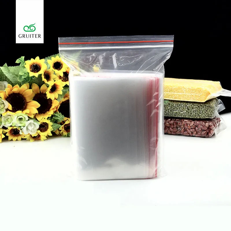 GRUITER Ziplock полиэтиленовый прозрачный мешок для одежды, сумки для ювелирных изделий с застежкой-молнией, Закрывающиеся Пластиковые Полиэтиленовые прозрачные сумки
