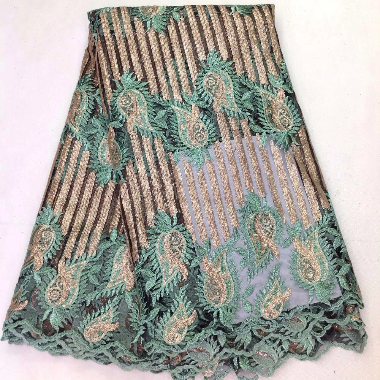 Африканский французский Кружево с камнями и бисером Большой Тюль Чистая ткани