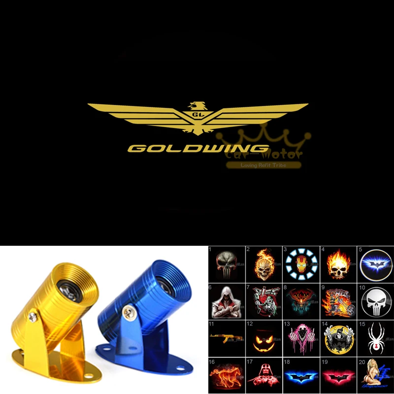 GOLDWING логотип мотоцикла Ghost Shadow Точечный светильник лазерный проектор