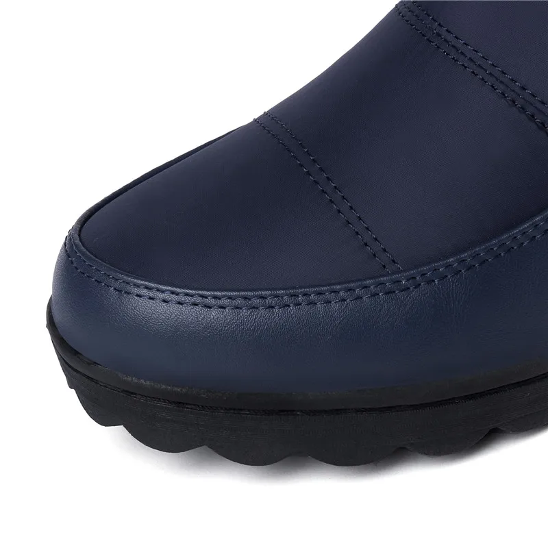 Женские зимние сапоги с круглым носком водонепроницаемые и Нескользящие|Зимние