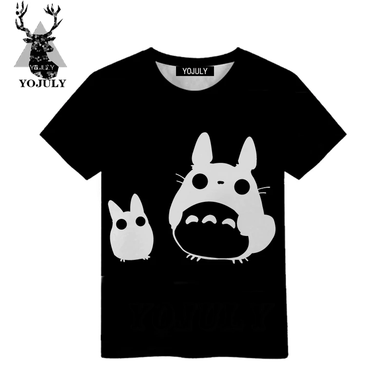 YOJULY 2019 Kawaii Totoro Детская футболка с 3D принтом Новые Топы для мальчиков и девочек