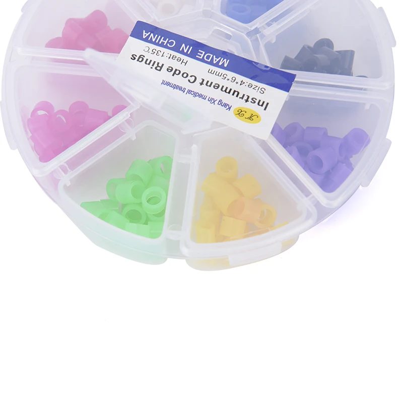 160Pcs/box Autoclavable Dental Color Code Rings Dental Orthodontic Silicone Instrument Color Code Rings