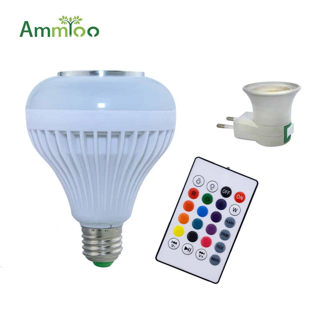 AmmToo RGB LED Bluetooth свет E27 12 Вт с регулируемой яркостью RGBW Led управление Смарт
