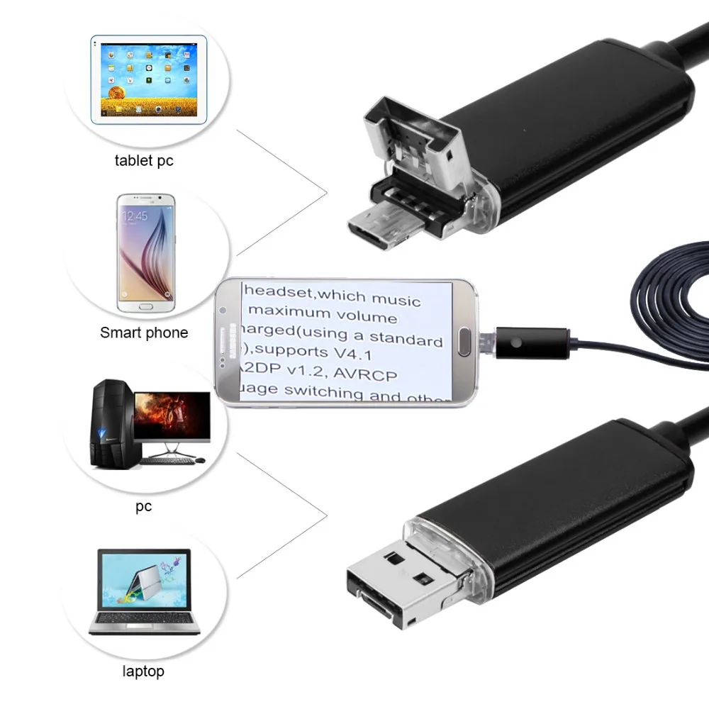 ПК USB Android Интерфейс 2-в-1 Эндоскопа 8 мм Лен Водонепроницаемый Бороскоп Инспекции