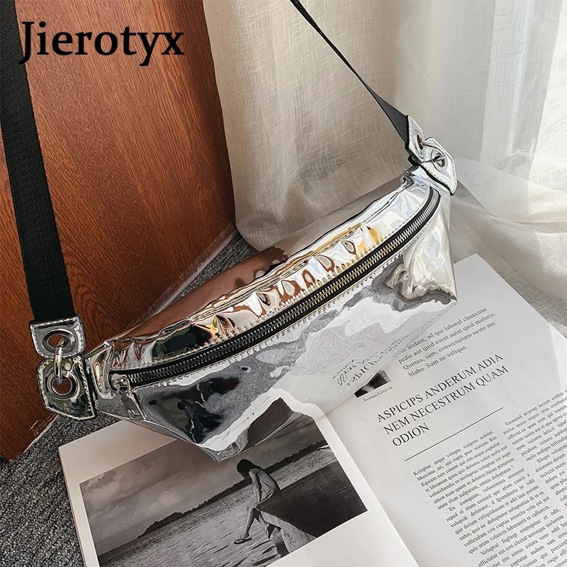 JIEROTYX, женская сумка, модная, лакированная кожа, светильник, сумка на талию, женская кожаная поясная сумка с карманом, поясная сумка, голографическая поясная сумка, скидка