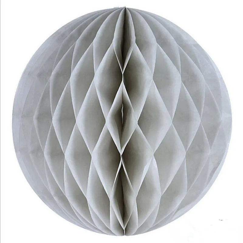 Декоративный черный серый цветочный бумажный фонарик в виде сотовых шариков