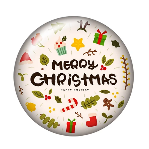 D Merry Christmas Elk 10 шт. смешанный 12 мм/16 мм/18 мм/25 мм круглый стеклянный кабошон demo плоский задний вывод ZB0434 - Цвет: D