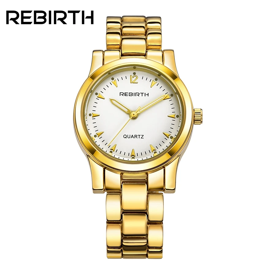 REBIRTH известный бренд relogio feminino винтажные женские часы золотые montre femme женские кварцевые часы золотые женские наручные часы